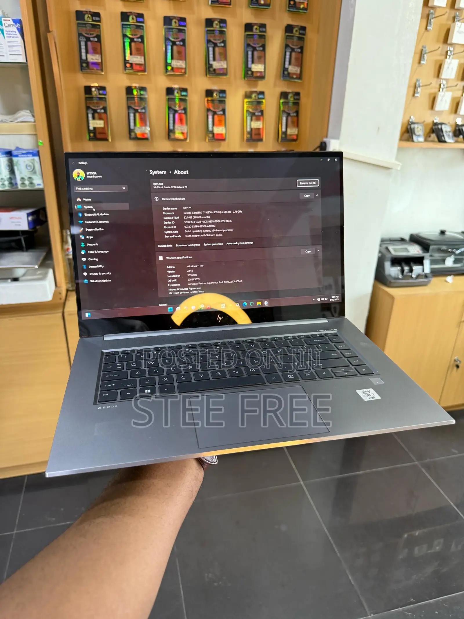 Laptop HP Zbook Studio G7 32GB Intel Core I7 SSD 512GB