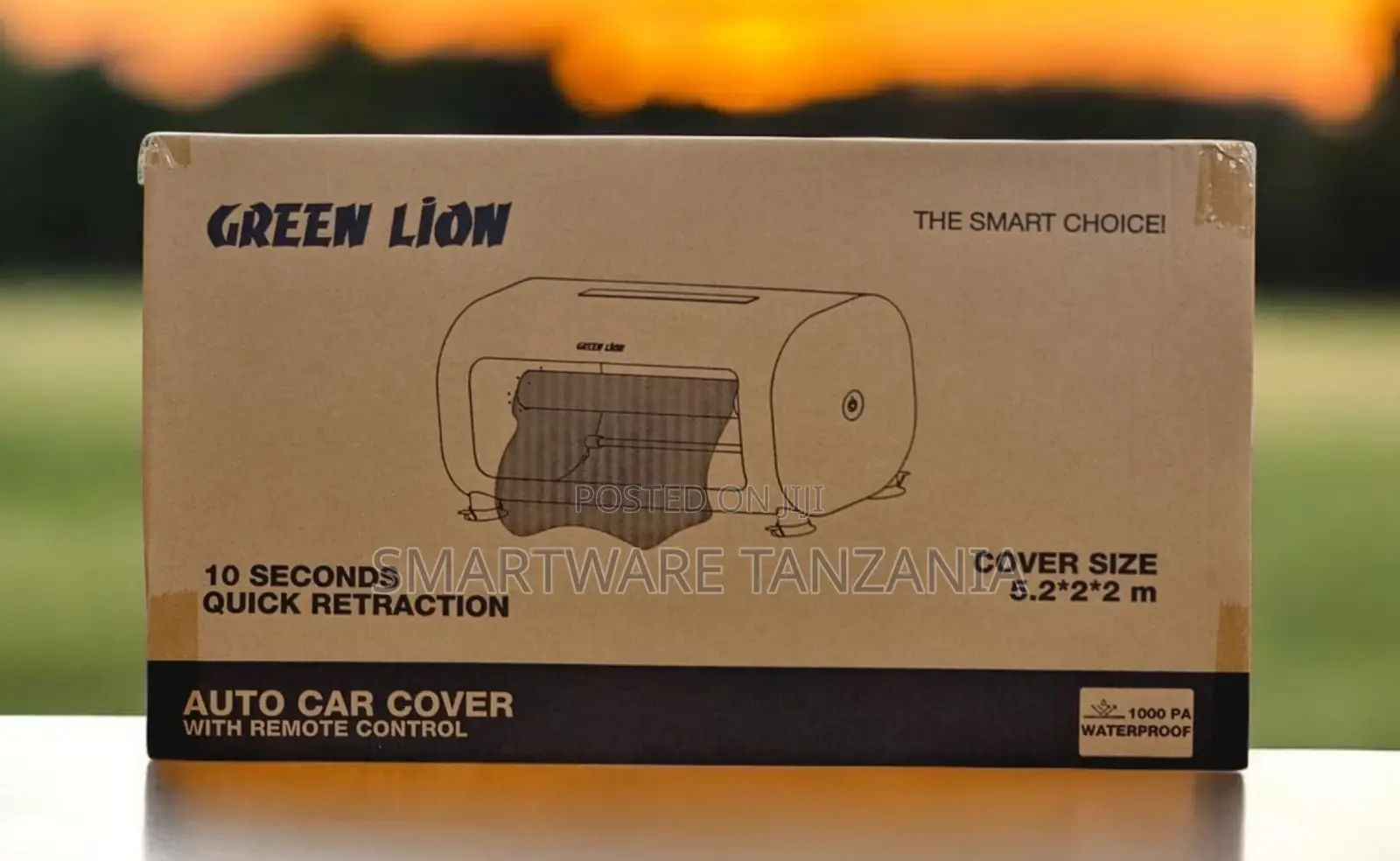 Green Lion Auto Car Cover With Remote Control 10s Retraction