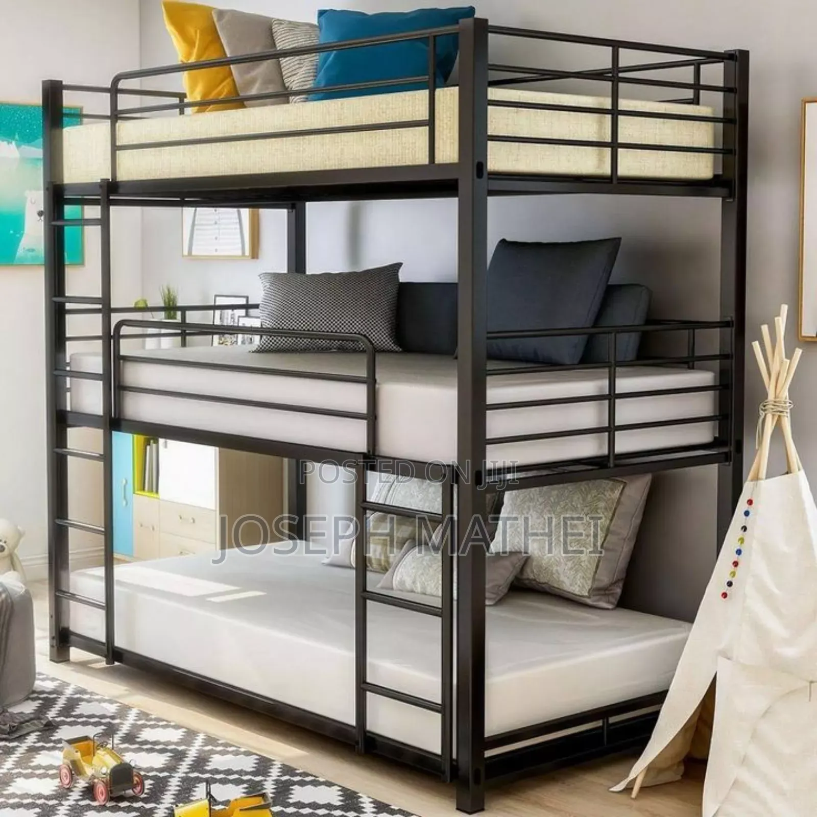 Bunk Bed for Kids 3beds 4x6 Full and 3pc Mattress