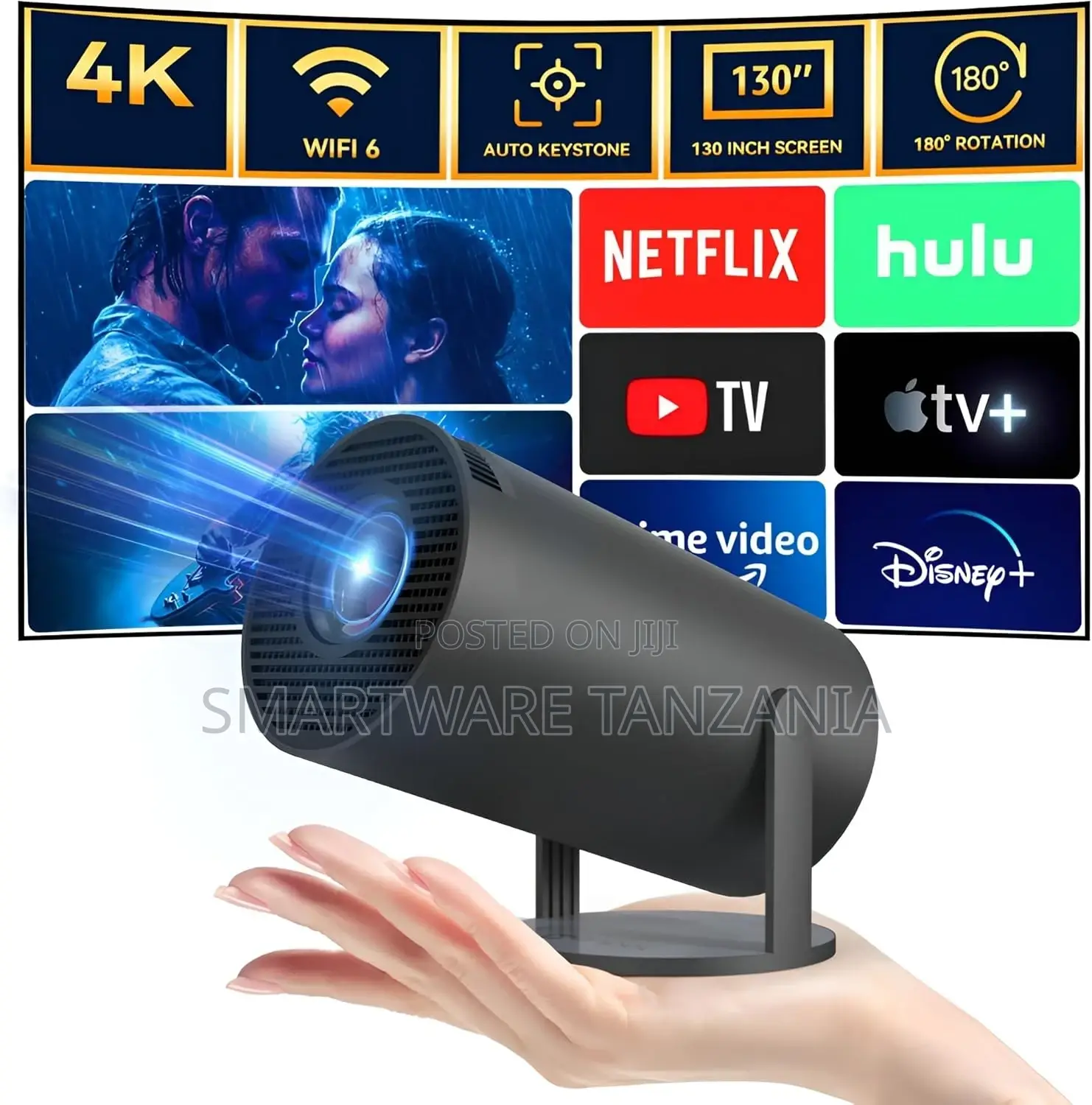 Mini Projector With Wifi And Bluetooth 1080p Smart Projector