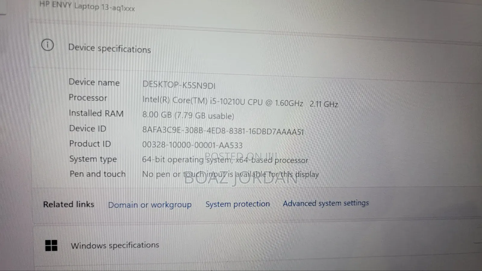 Laptop HP Envy 13 16GB Intel Core I5 SSD 512GB