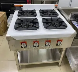Four-Burner Gas Stove, Typically Used in Commercial Kitchens