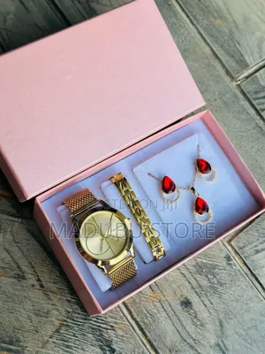 Women's Set of Watch, Bracelet, Earrings and Necklace