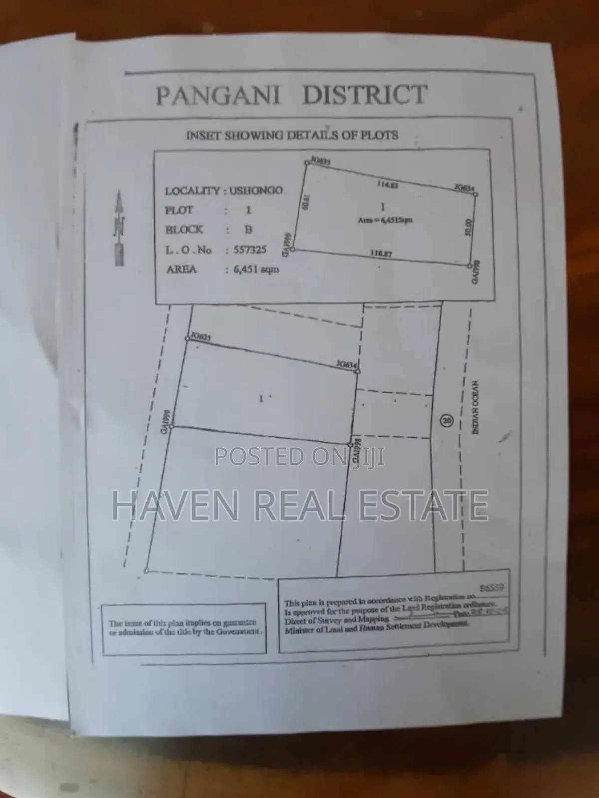 Beach Plot for Sale at Pangani