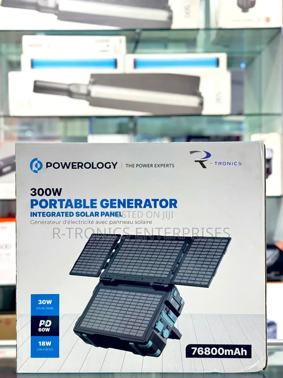 Powerology Portable Solar Power Generator 284wh 300w Qc