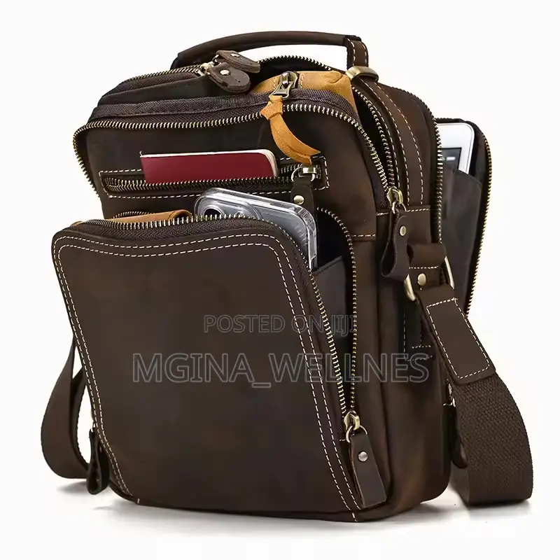 Brown Pure Leather Shoulder Bag