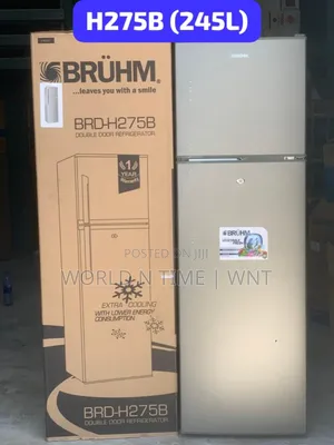 Brühm Double Door Refrigerator 245l (Brd-H275b) Grey