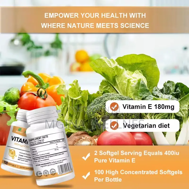 Vitamin E Supplement 180mg (400iu) Per Soft Gel