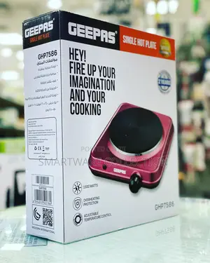 Photo - Geepas Single Hot Plate - 1500w Power, Adjustable Thermostat