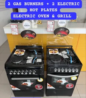 Aero 50cm Gas Cooker 2 Gas Burners 2 Elect Plates Agc-5522bl
