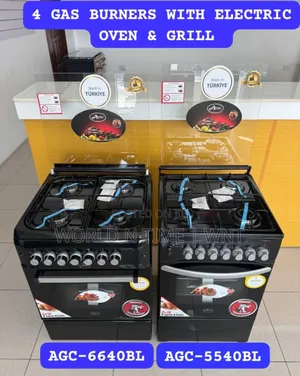 Aero 50cm Gas Cooker 4 Gas Burners Electric Oven Agc-5540bl