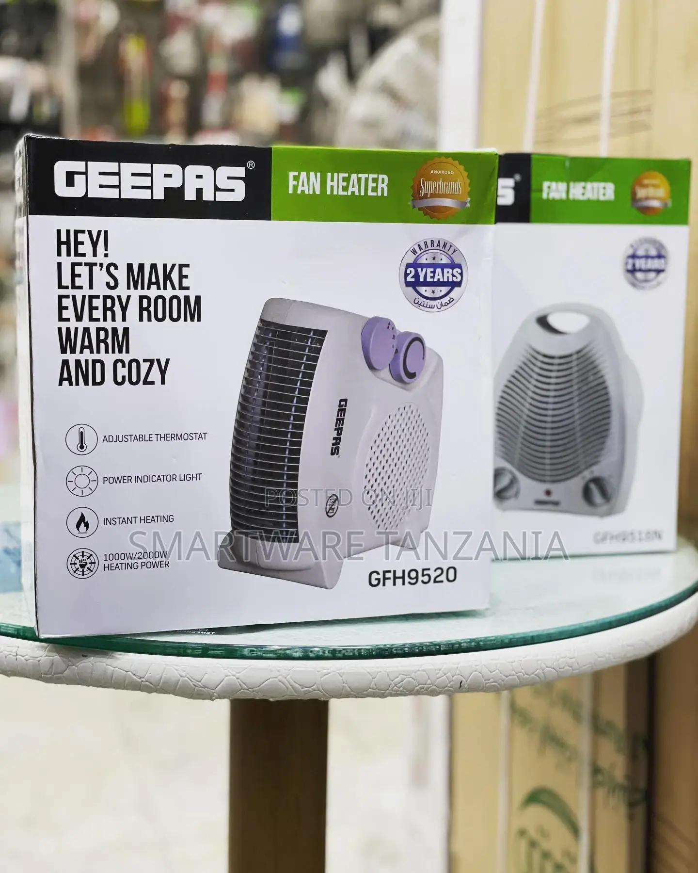 Electric Fan Heater Portable Hot Air Heating Home Office