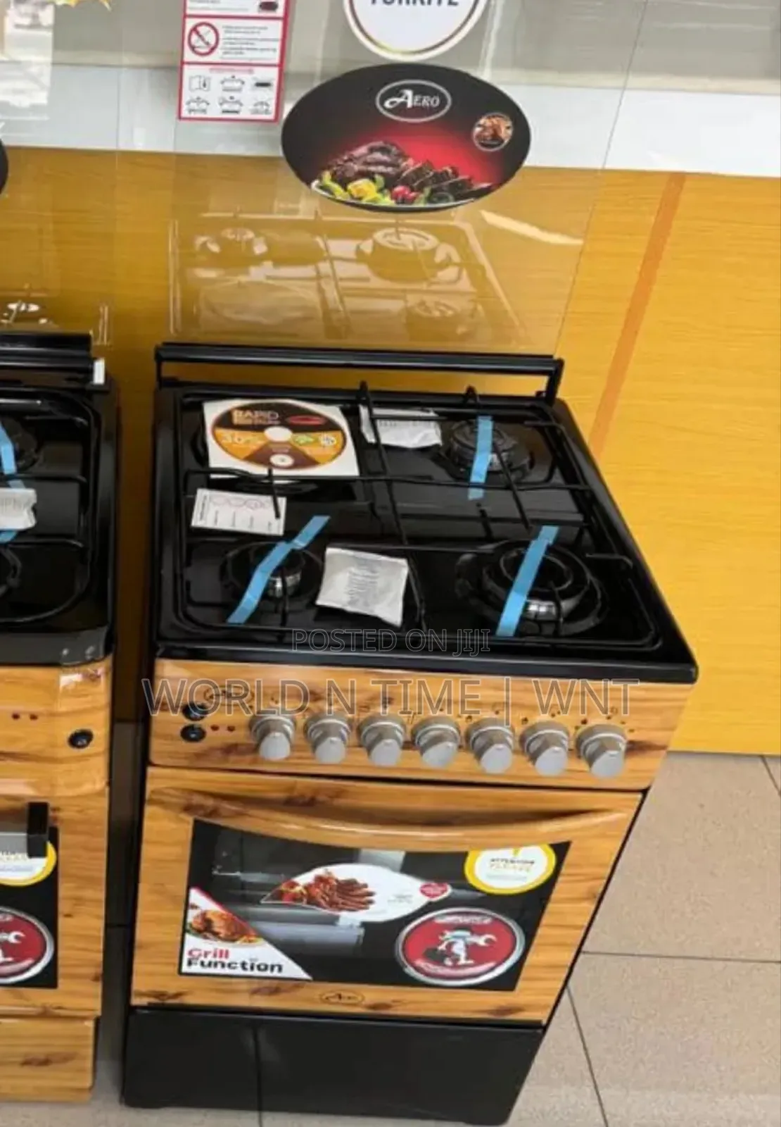 Aero 50cm Cooker 3gas Burners 1electr Plates Agc-5531wd Wood
