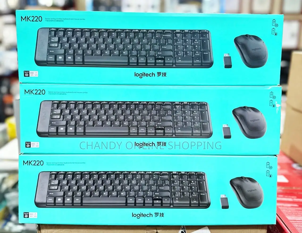 Original Logitech Mk220 Wireless Keyboard and Mouse Combo