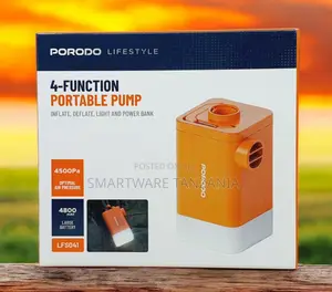 Porodo Lifestyle 4-Function Portable Pump 4800mah, Nozzles