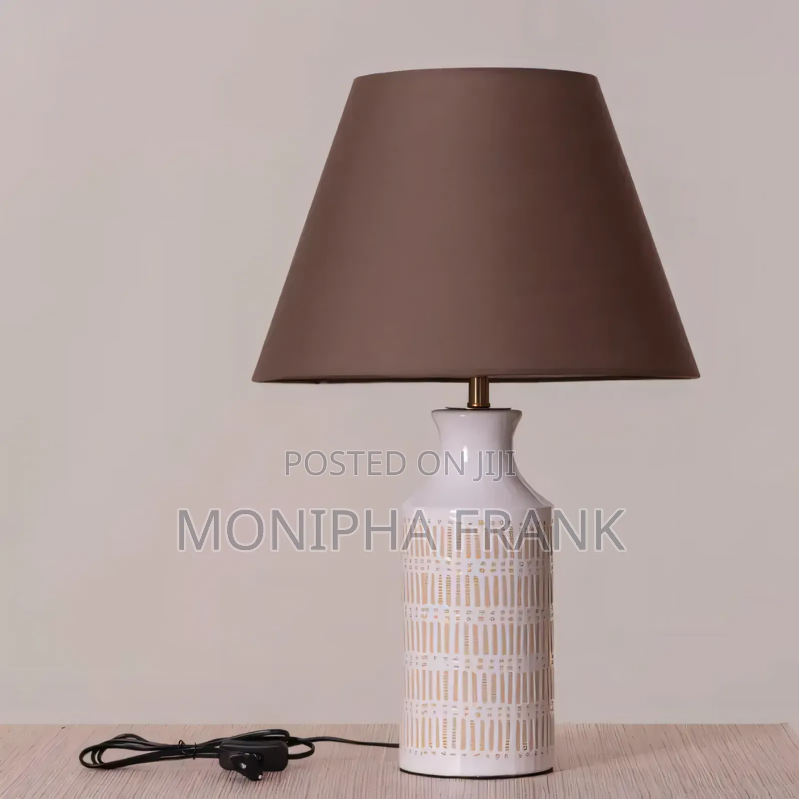 Ceramic Table Lamp, Switch Kwenye Waya
