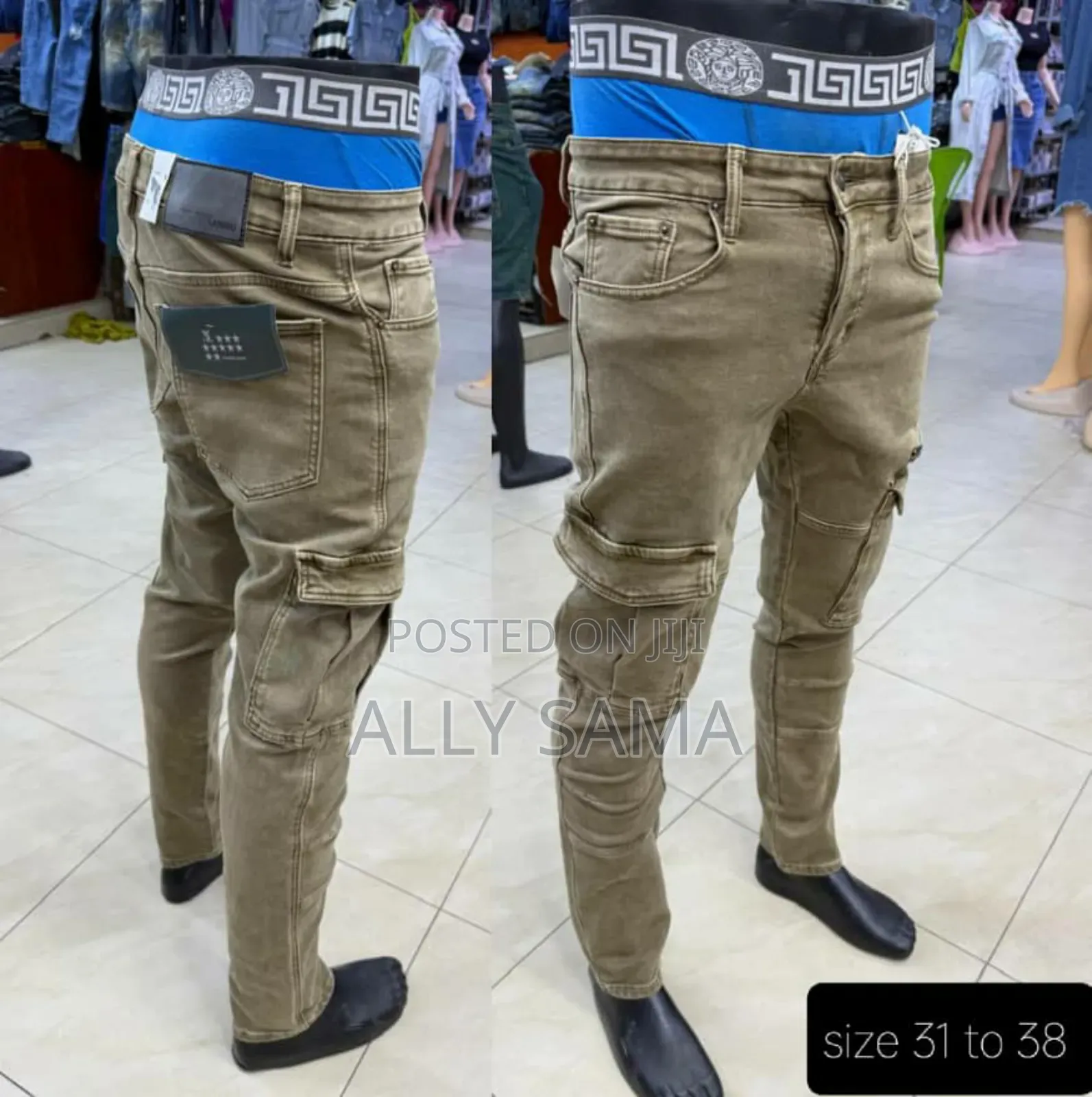 Men's Cargo Jeans Plain Quality