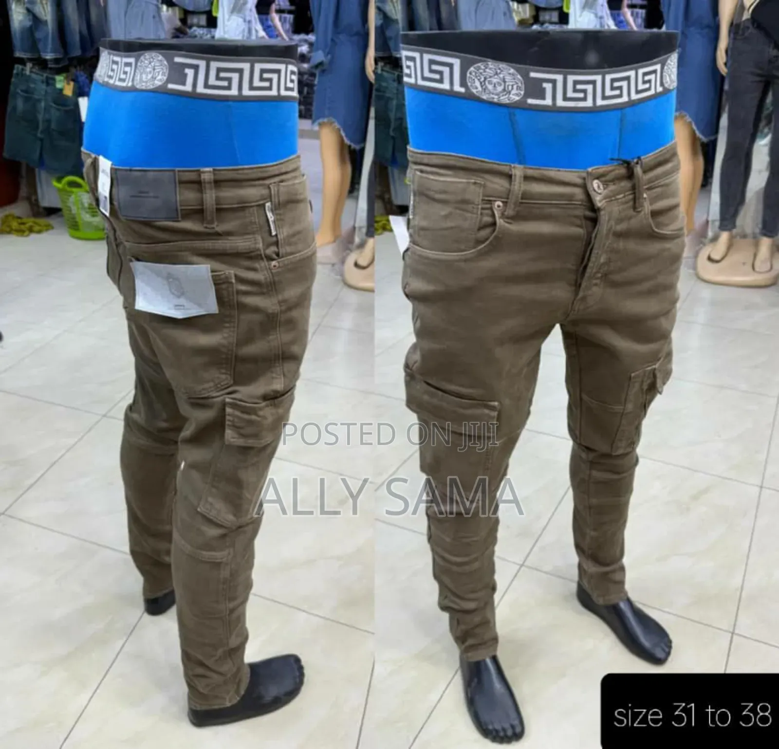 Men's Cargo Jeans Plain Quality