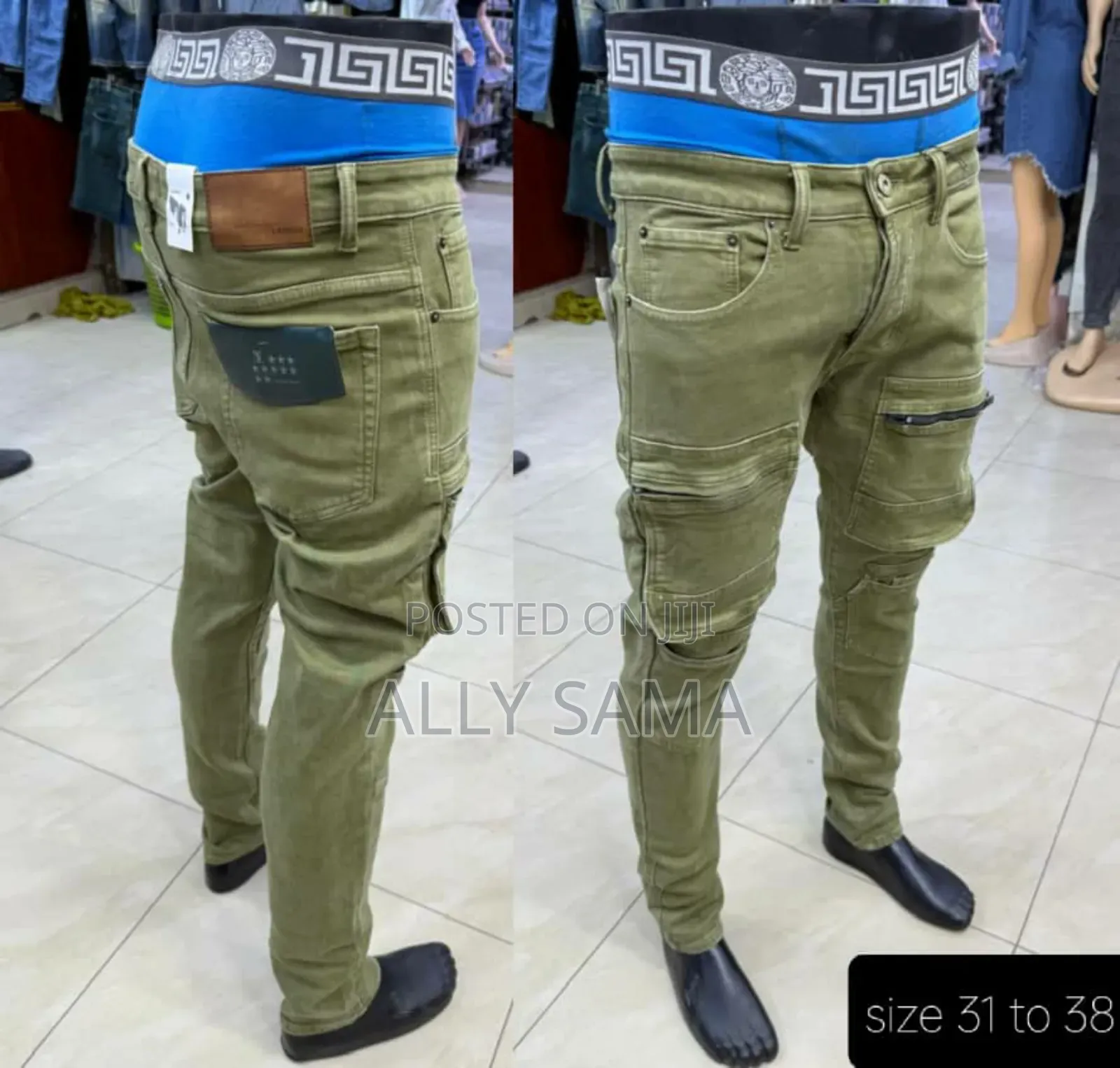 Men's Cargo Jeans Plain Quality