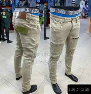 Men's Cargo Jeans Plain Quality