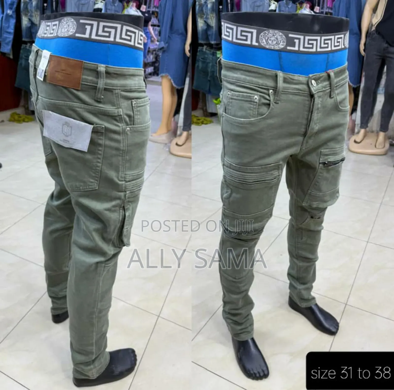 Men's Cargo Jeans Plain Quality