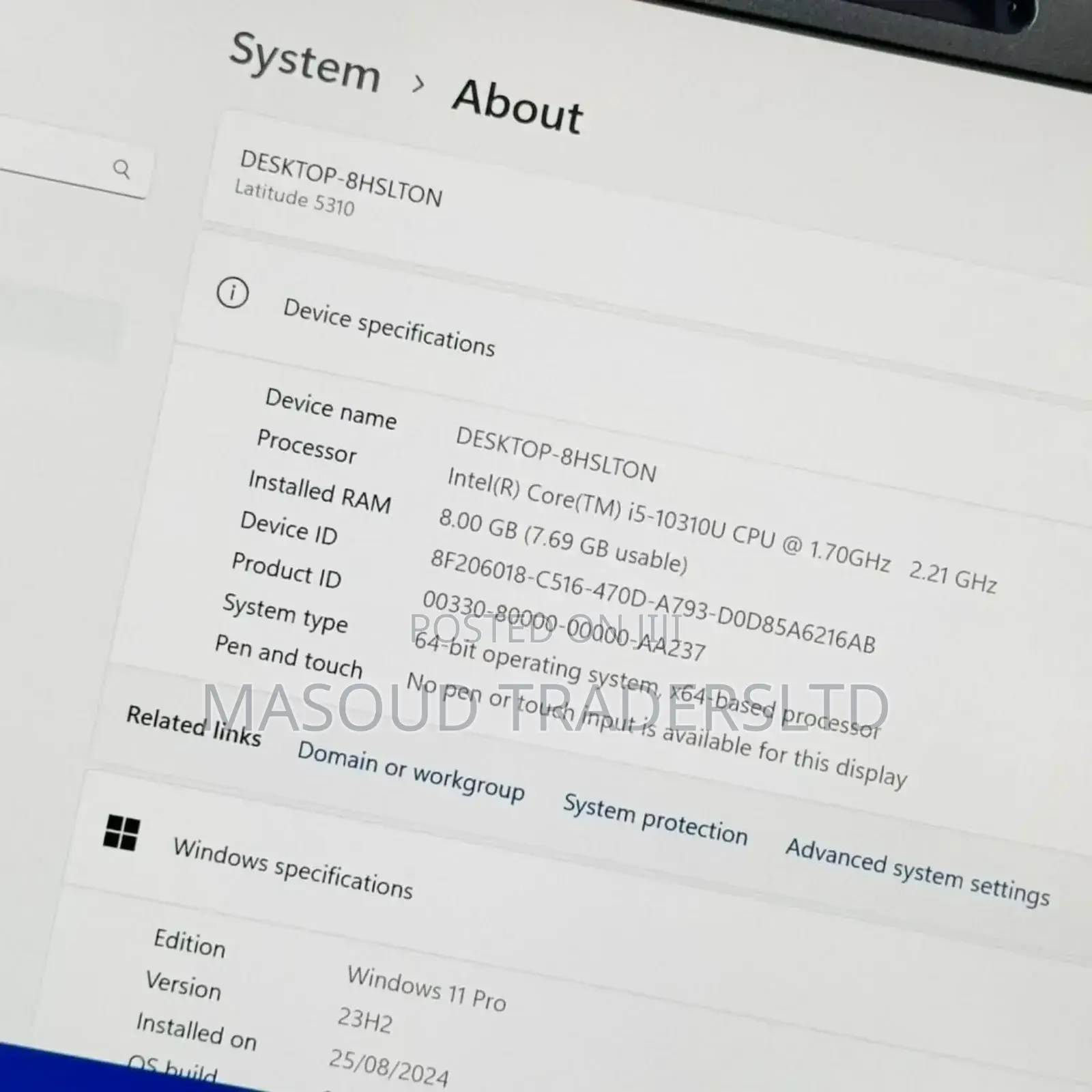 Laptop Dell Latitude 5310 8GB Intel Core I5 SSD 256GB