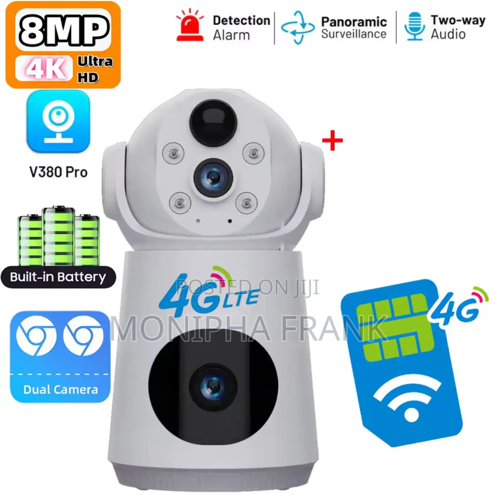 Dual Lens Bettery Camera, Inatumia Battery