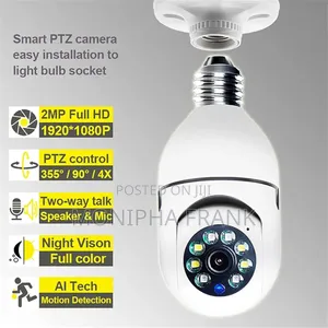 PTZ Bulb Camera Easy Installation to Light Bulb Socket