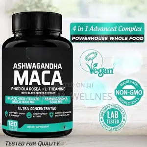 Ashwagandha Maca Root Black, Rhodiola Rosea L-Theanine
