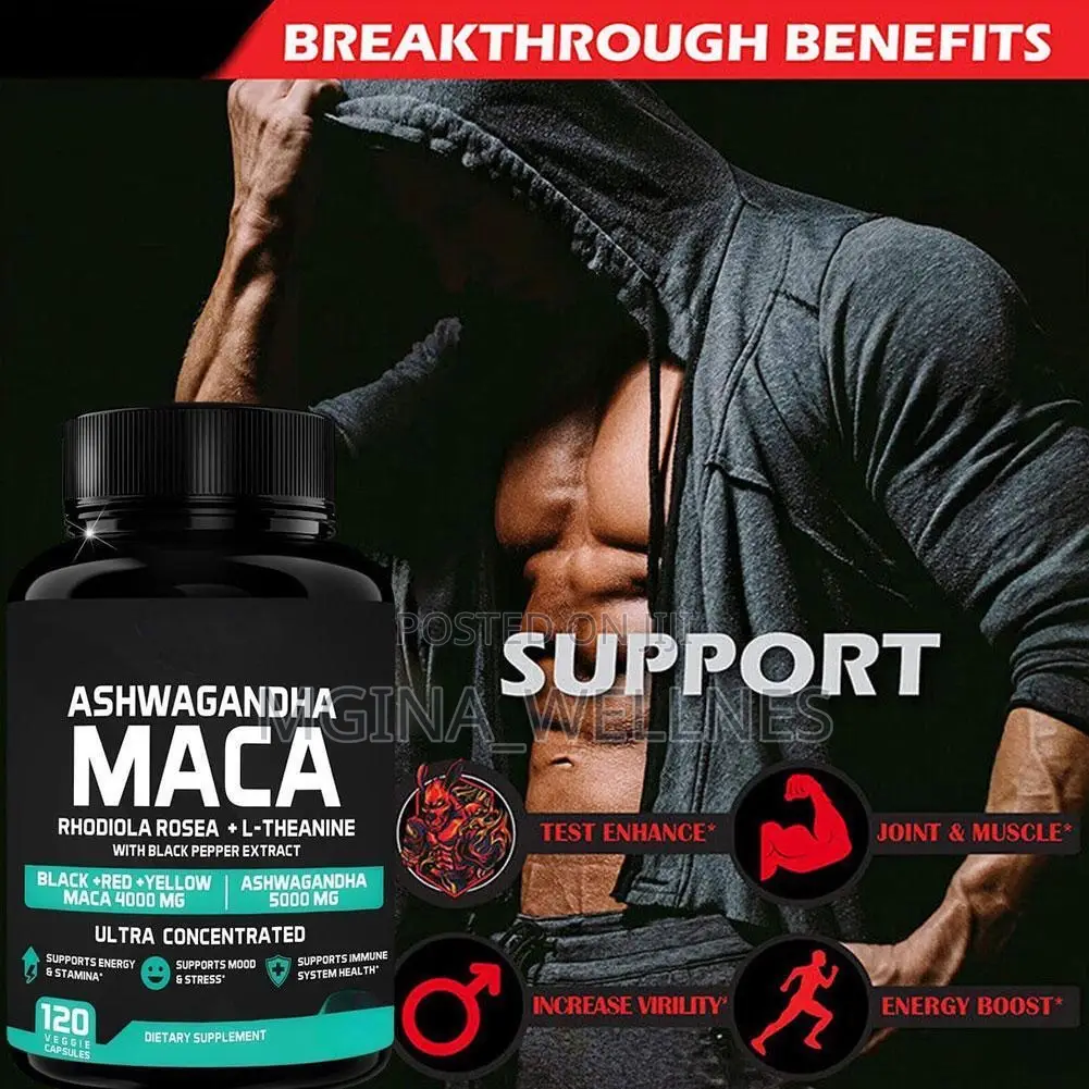 Ashwagandha Maca Root Black, Rhodiola Rosea L-Theanine