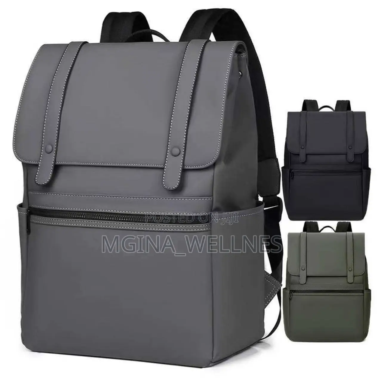 Matte Water Resistant Large Capacity Leather Backpack
