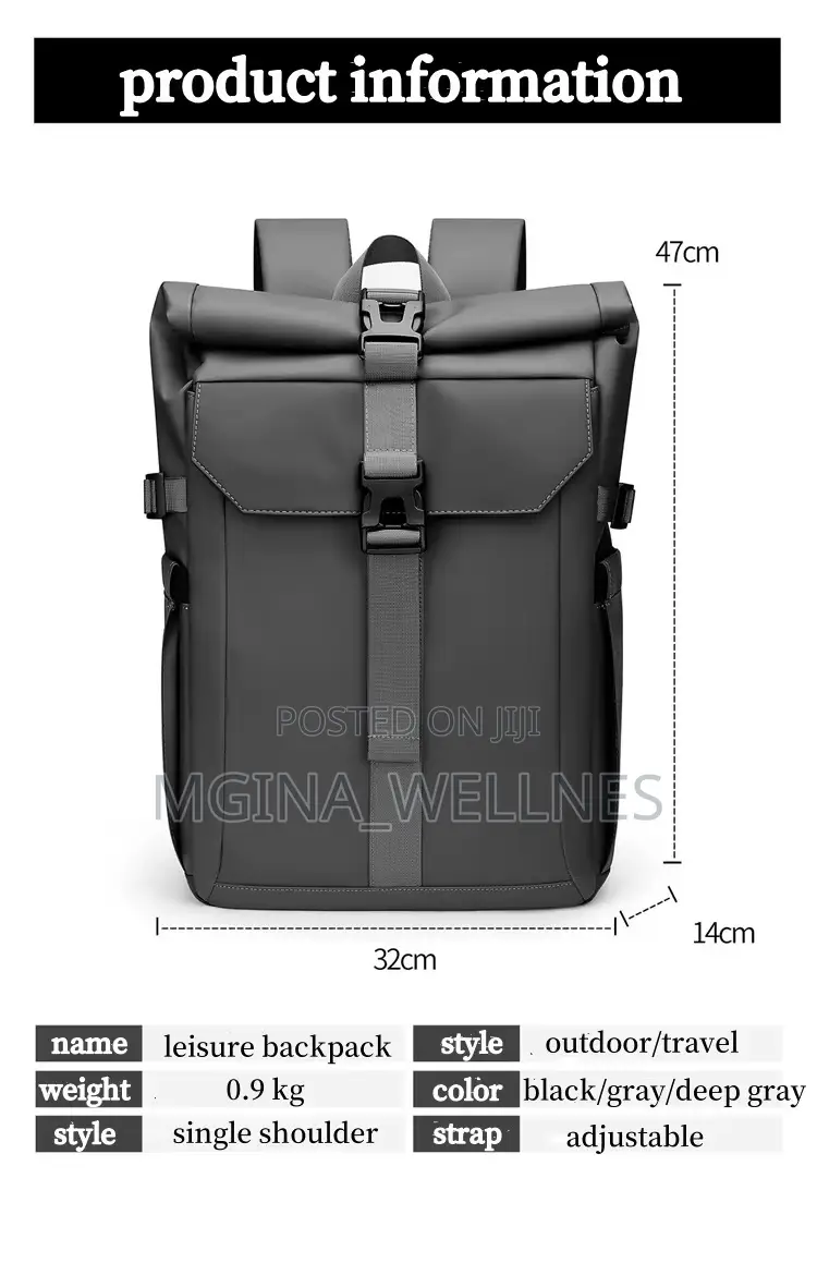 Laptop Backpack Men 15.6 Inch Roll Top Backpac