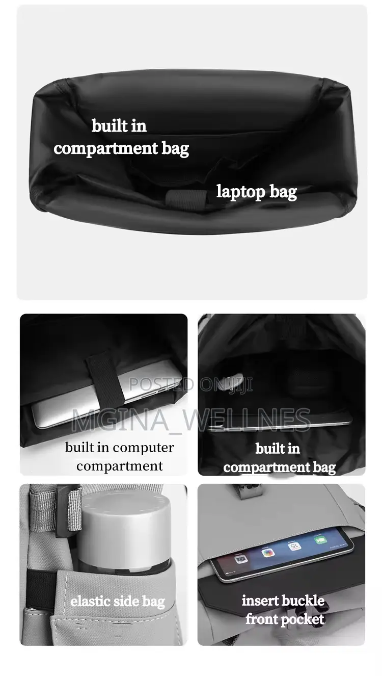 Laptop Backpack Men 15.6 Inch Roll Top Backpac