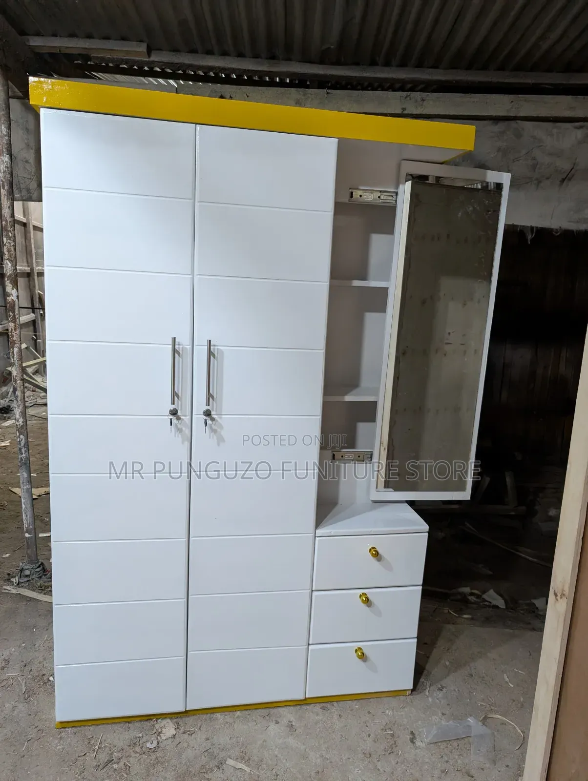Kabati Milango Miwili Na Dressing Table