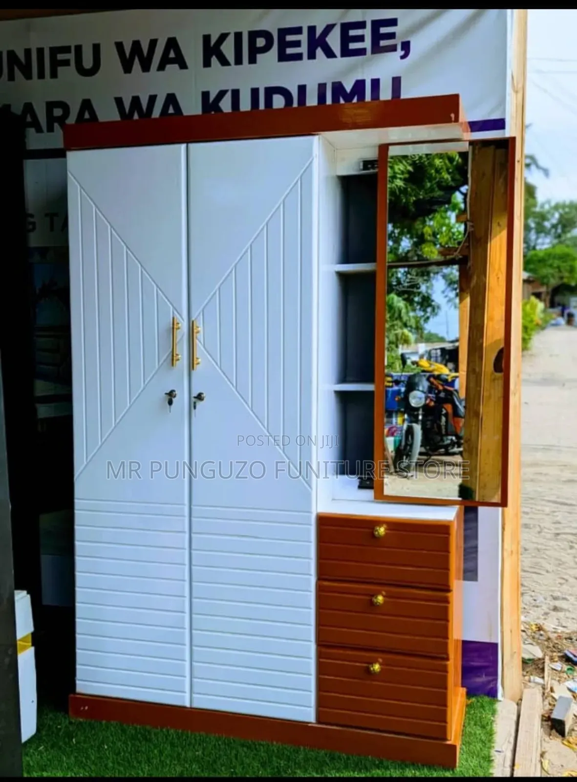 Kabati Milango Na Dressing Table Classic Sana White