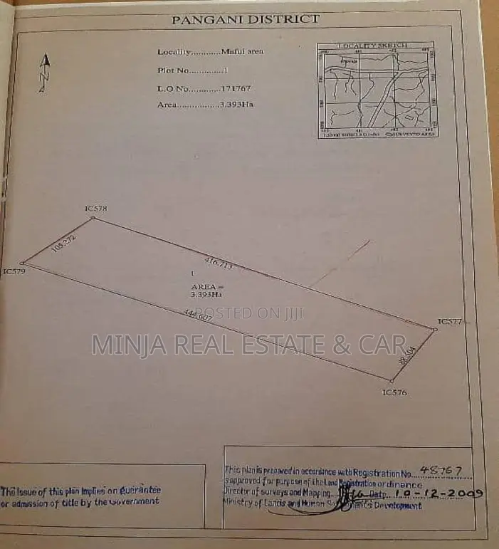Beach Plot for Sale Mkwaja Village Saaadan National Park.