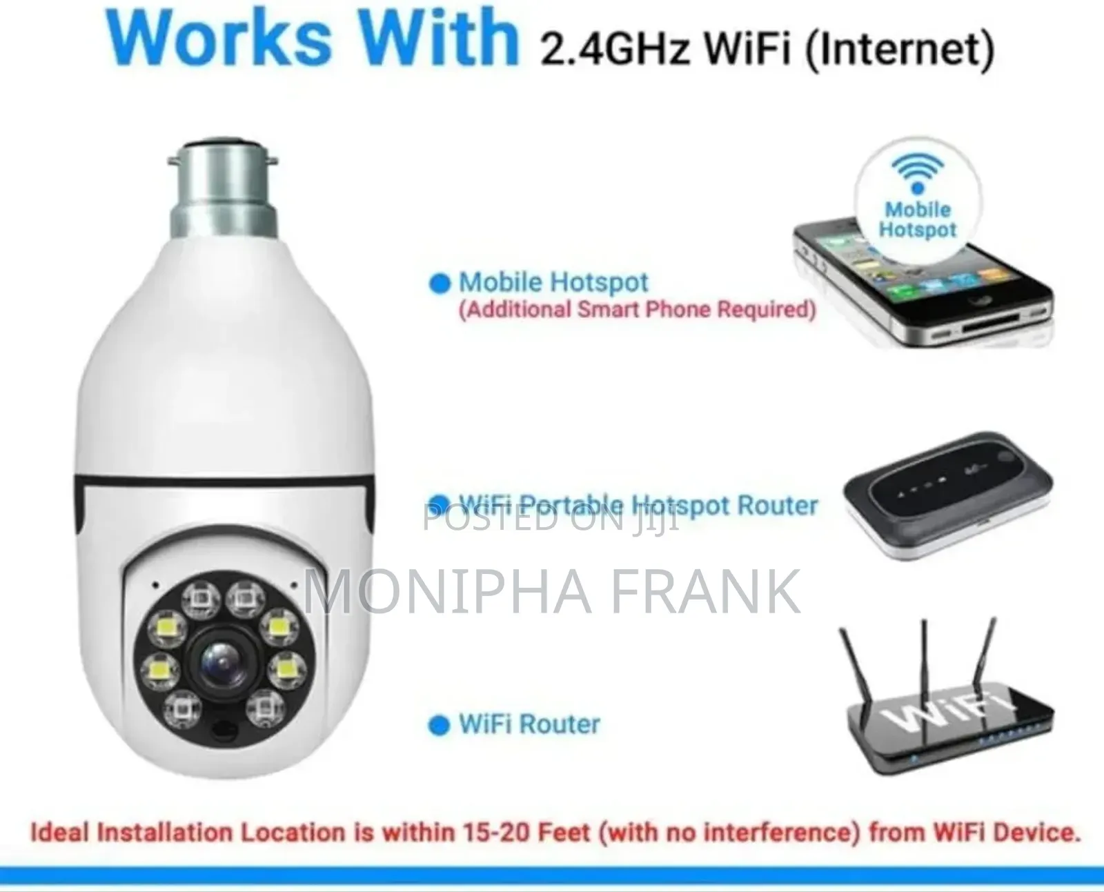 CCTV Bulb Camera Inatumia Wi-Fi Easy Installation