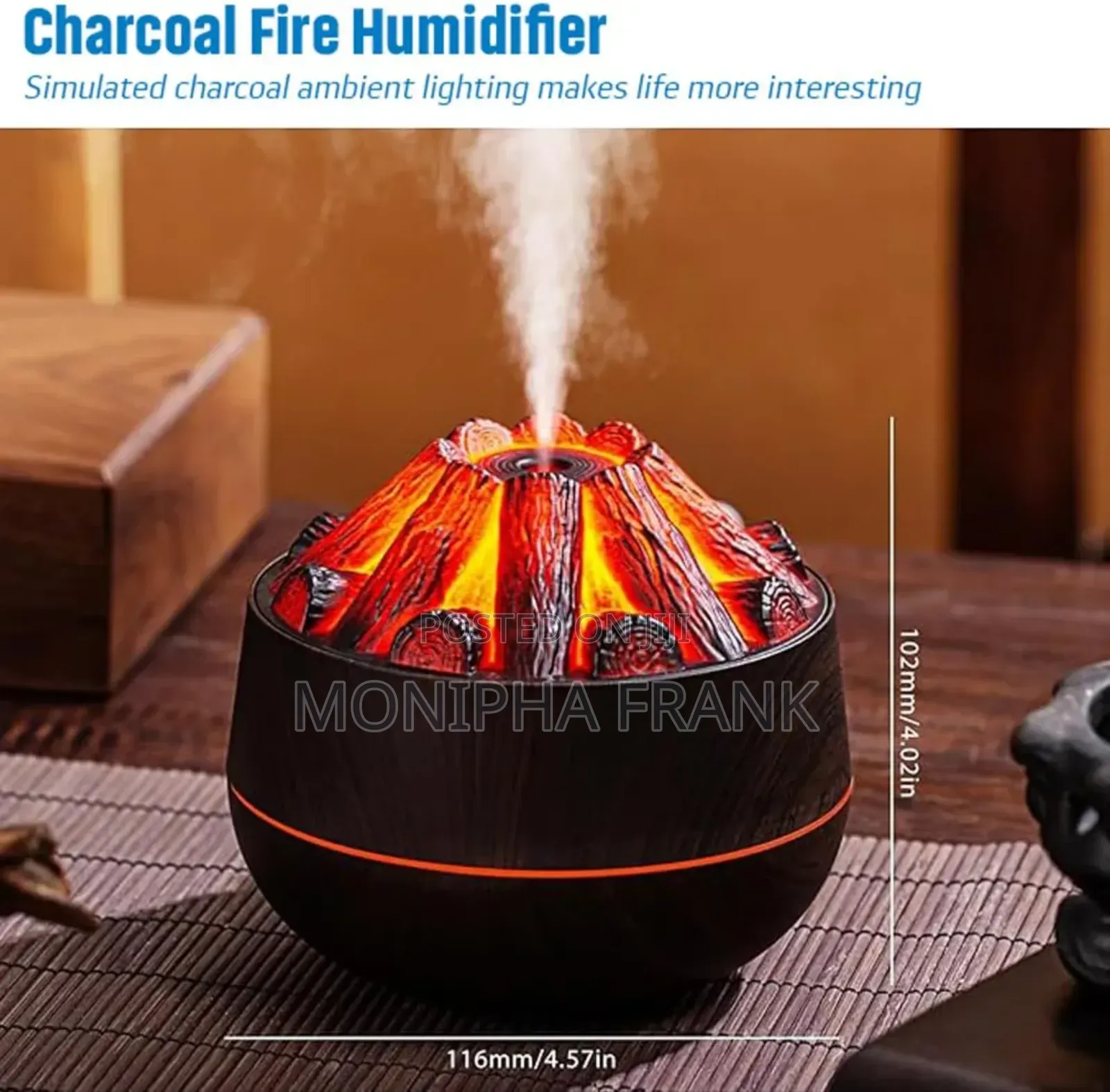 Charcoal Fire Humidifier Inafanya Decoration Nzur Ya Mwanga