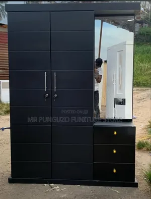 Kabati Milango Miwili Na Dressing Bembeni Black