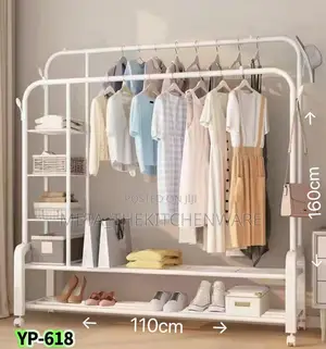 Multi-Purpose Clothes Hanging Rack With Shelves