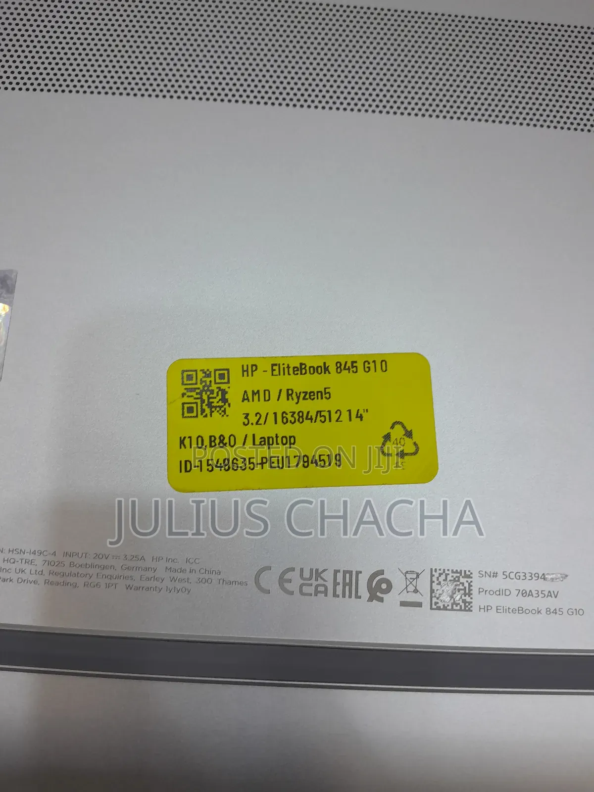 New Laptop HP EliteBook 845 G10 16GB AMD Ryzen 5 SSD 512GB