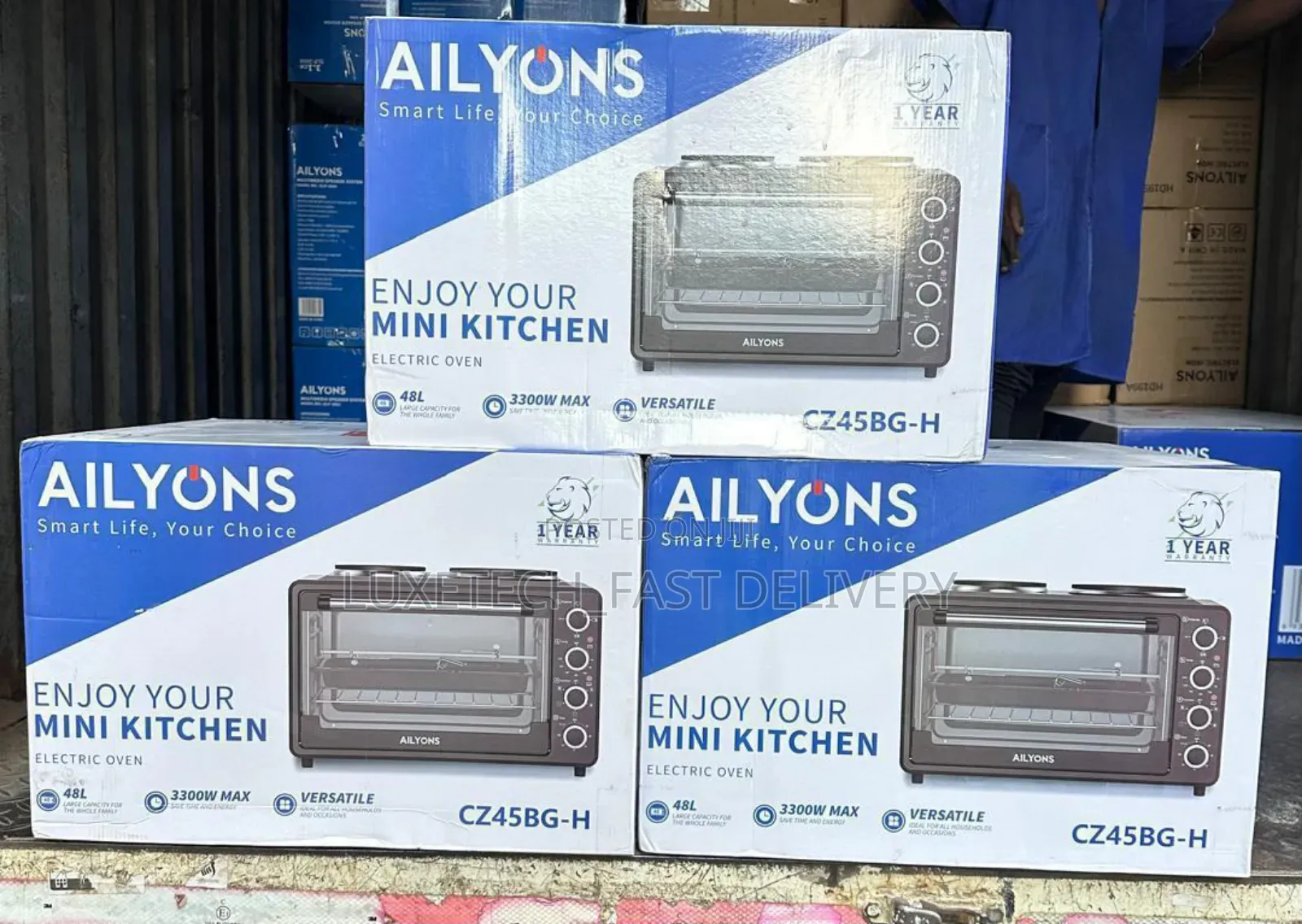 Ailyons Electric Mini Oven 48l With 2 Hotplates