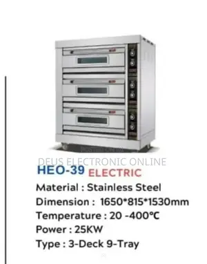 Electric Oven 3 Deck 9 Tray