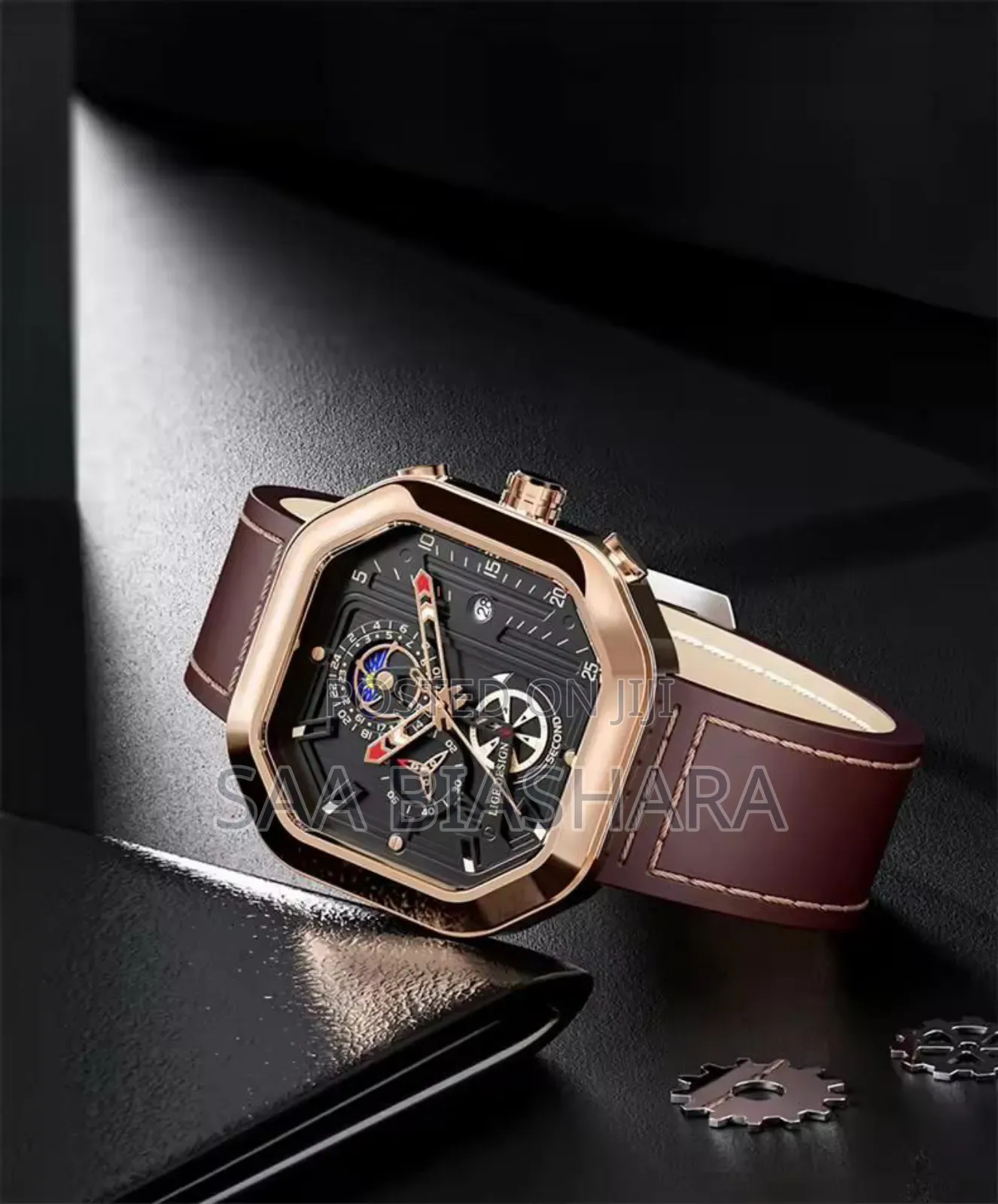 New Lige Quality and Classic Watch Leather Black Belt 1