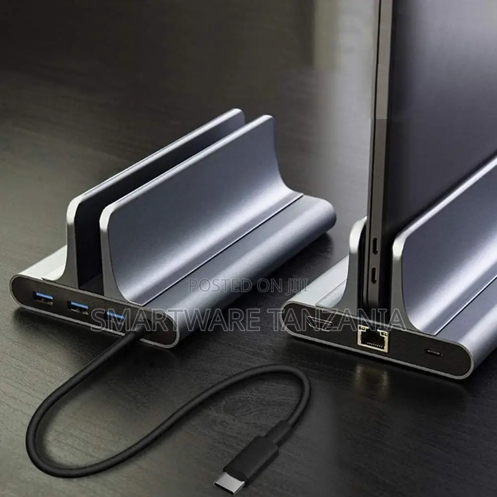 Adjustable Vertical Laptop Holder Usb Type-C Docking Station