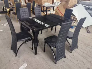 Photo - Full Black Dining Table With 6 Chairs