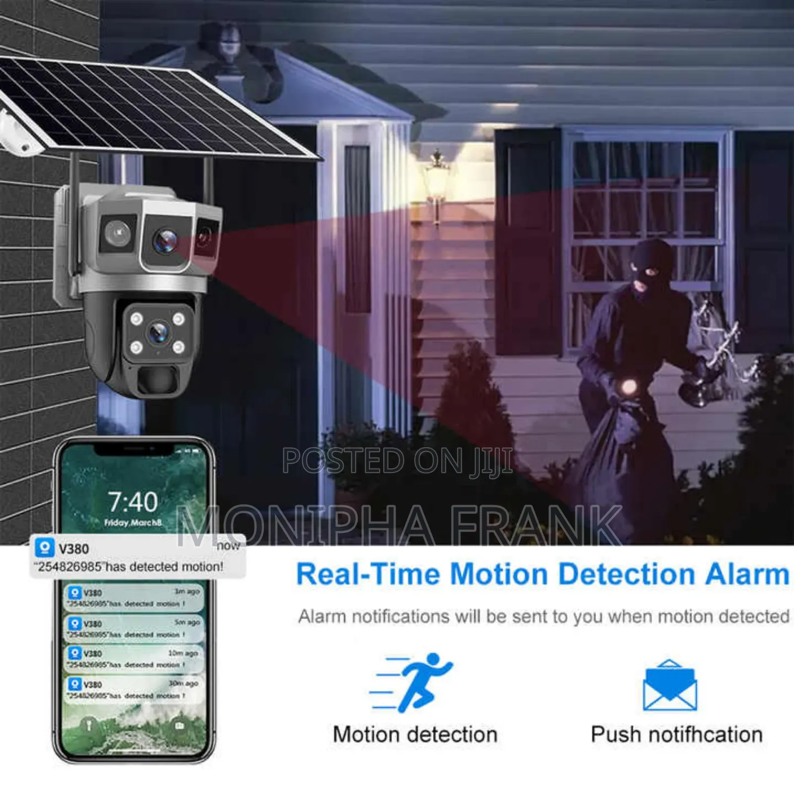 4g Solar CCTV Camera With Three Views