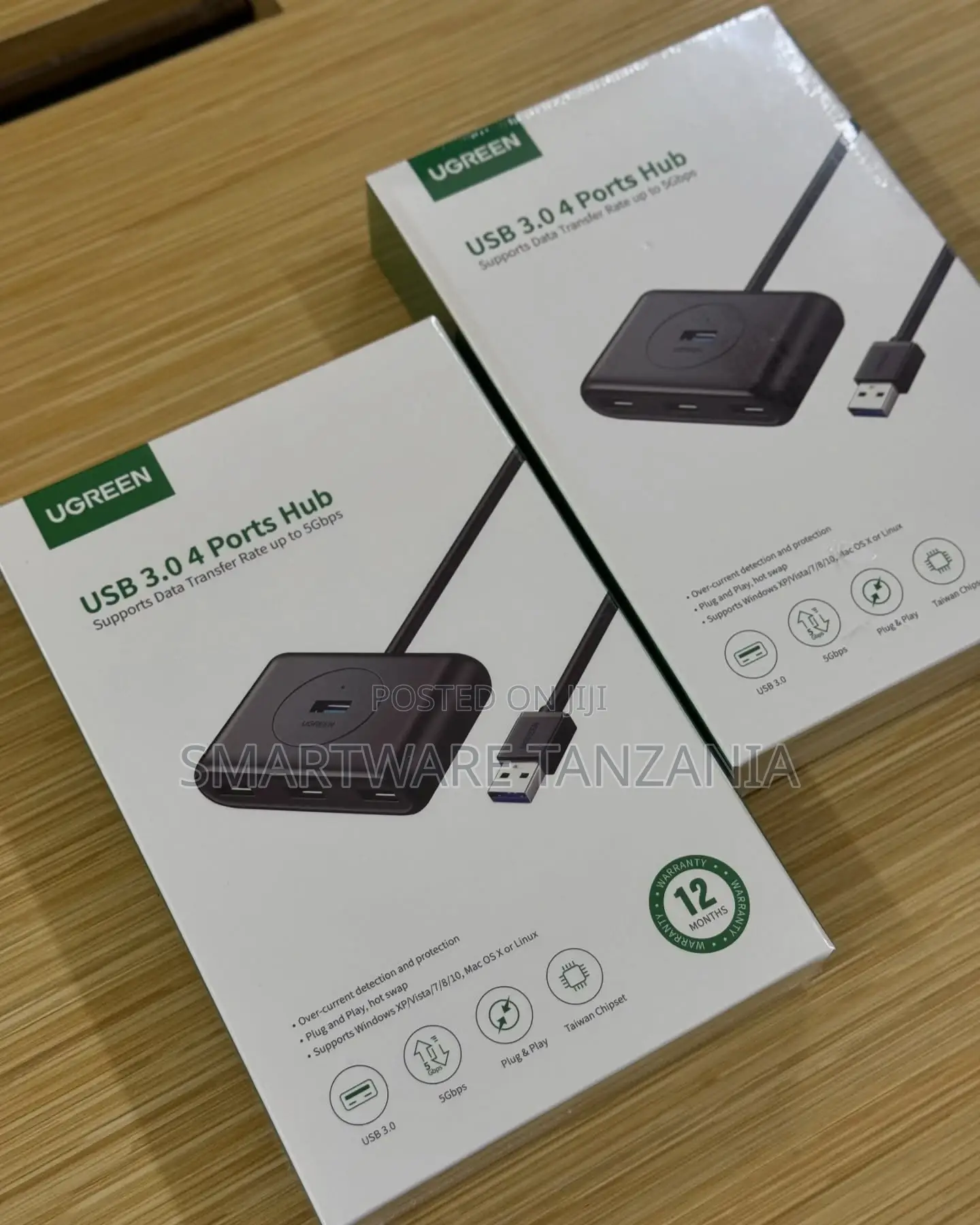Ugreen 4 Port Usb 3.0 Hub With Micro Usb For Power Supply