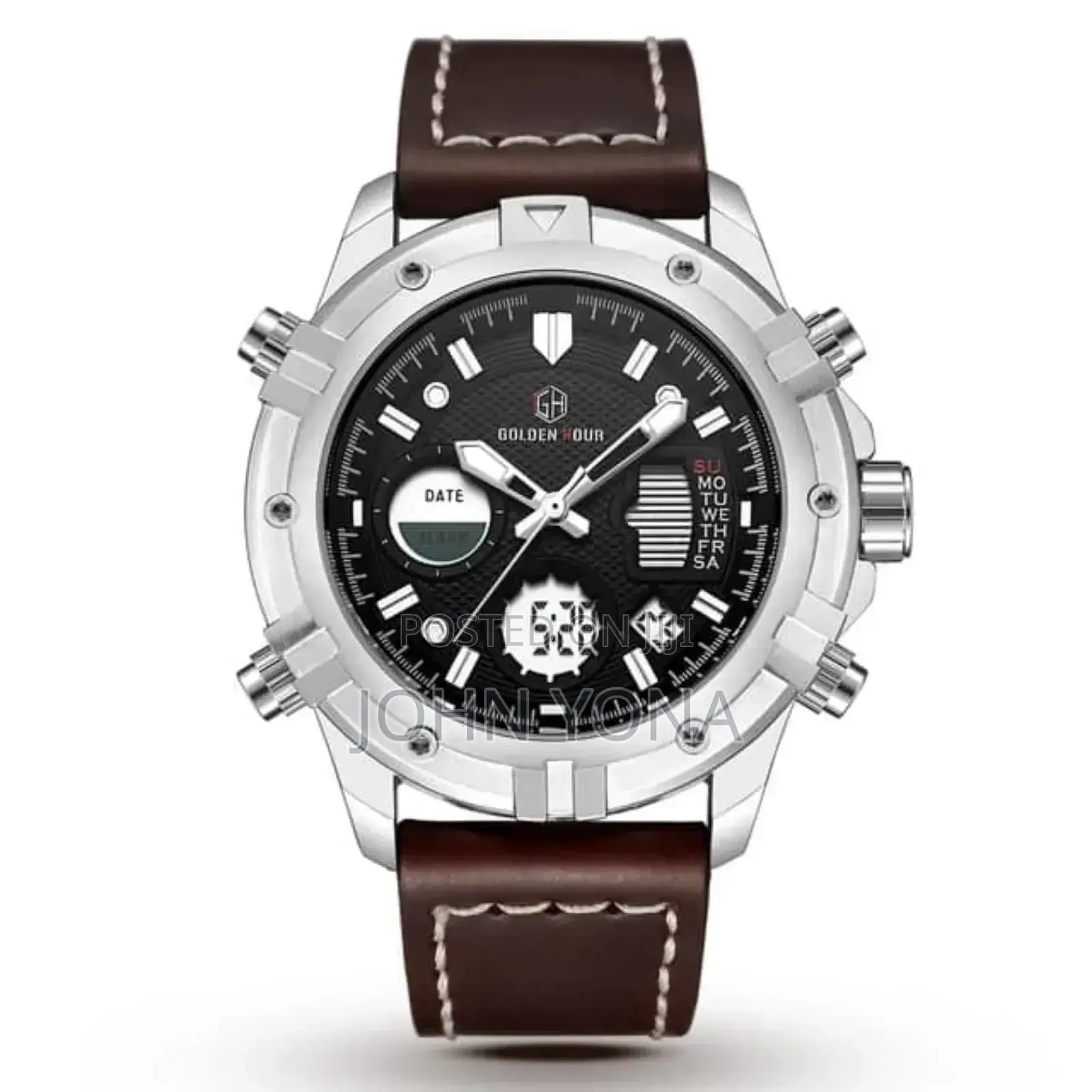 Golden Hour Watch Leather and Stainless Steel