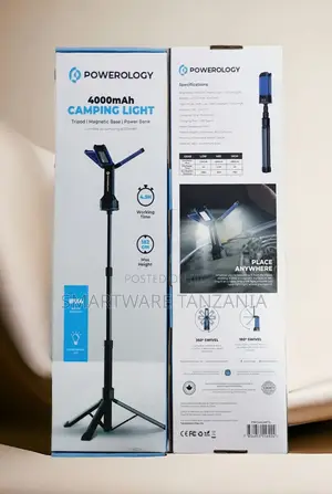 Powerology 4000mah Camping Light Tripod With Magnetic Base